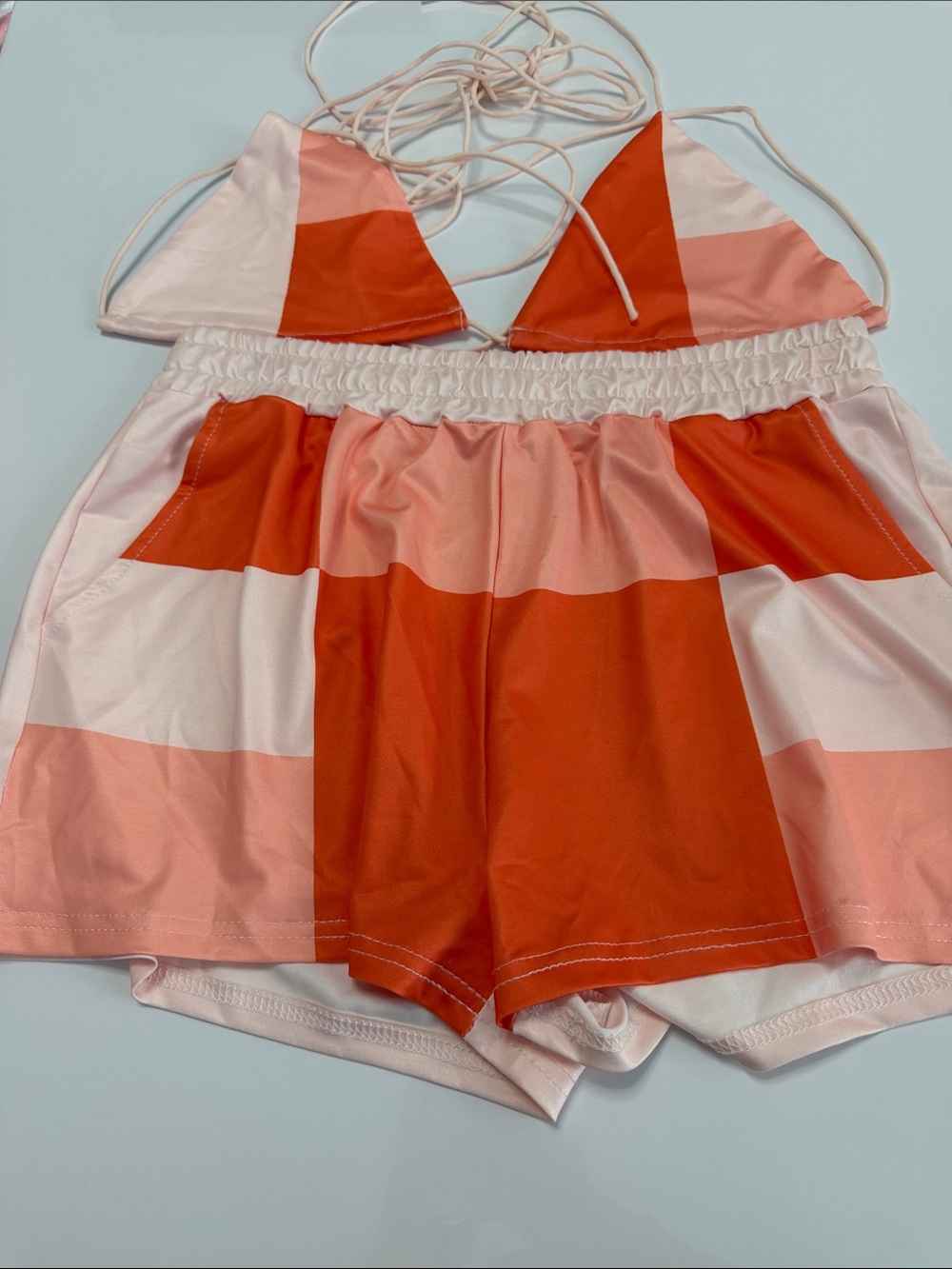 Shein Colorblock Pink & Orange Two-Piece Lounge Set